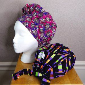 Kim Kaps & Blue Sky Halloween Surgical Scrub Caps Lot of 2